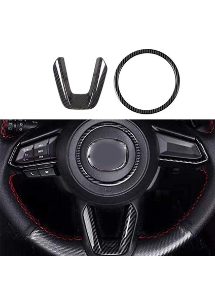 6x Karbon Direksiyon Simidi Sequins, Direksiyon Simidi Halkası Logo Aplike Kapak, Araç Aksesuarları, Mazda 3 6 Cx-4 Cx5 (Yurt Dışından) modelleri