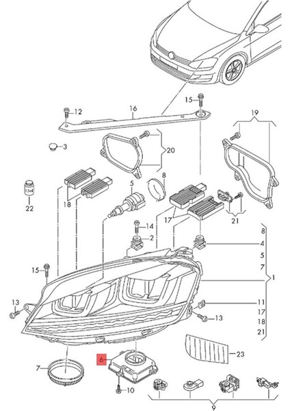 Xenon LED Head Light Lamba Balast Kontrol Modülü 5F0941472 L90005488 Vw Seat Leon St 3rd Farlım Modülü 5F0941472B (Yurt Dışından) fiyatları