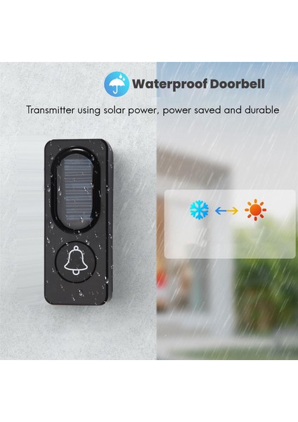 300M Uzunluğundaki Güneş Enerjisi Kablosuz Su Geçirmez Kapı Zili Işık Kontrol Sensörü Verici+ Alıcı Kapı Çan Seti (Abd Fişi) (Yurt Dışından) indirimleri