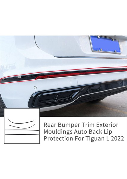 4pcs Araç Arka Tampon Trim Dış Pullar Vw Tiguan L 2022 2023 Otomatik Aksesuarlar Geri Dudak Koruması Parlak Siyah (Yurt Dışından) indirimleri