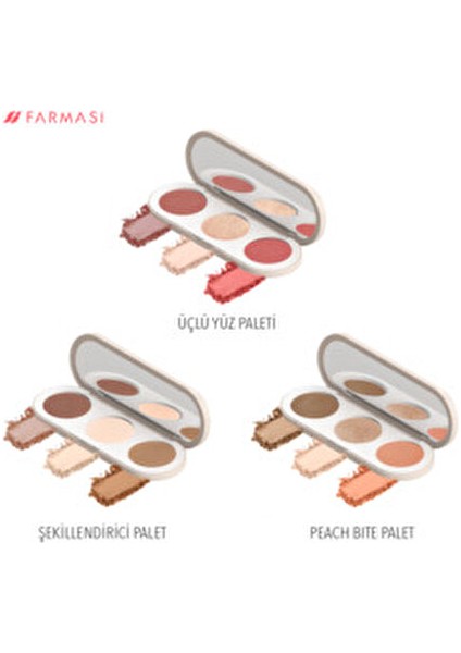 Üçlü Yüz Paleti Bronze Renkli Kadifemsi Yapı 13 gr Kontür Aydınlatıcı Allık fırsatları