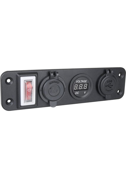 4&#39;te 1 Yeni Dijital Voltmetre +12V Güç Soketi +Çift USB Güç Şarj Cihazı Adaptörü Deniz USB Şarj Soketi Yeşil (Yurt Dışından) modelleri