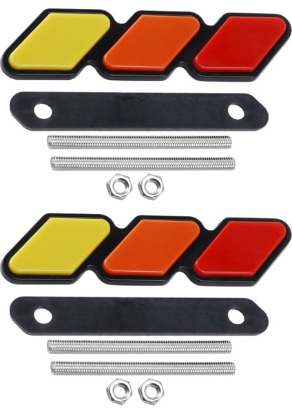 Toyota Tacoma 4runner Highlander Rav4 Için 2x Tri Renkli Ön Izgara Rozeti Amblemi (Yurt Dışından)