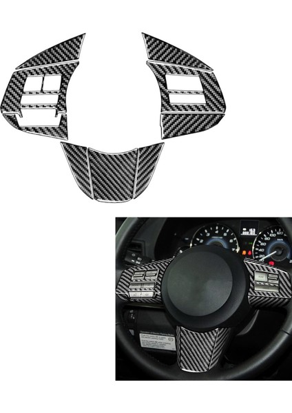 Subaru Için Karbon Fiber Legacy Outback 2010-2014 Direksiyon Simidi Düğmesi Panel Kapak Döşeme Çıkartma Aksesuarları Lhd, B (Yurt Dışından) fırsatları