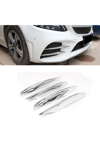 4pcs Araba Krom Ön Tampon Spoiler Sis Lambası Izgara Trim Kapak Mercedes-Benz C-Sınıf C200 C260 W205 2019+ (Yurt Dışından) fiyatları