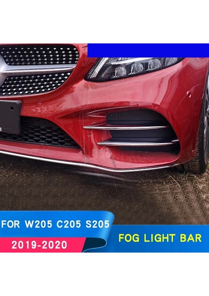 4pcs Araba Krom Ön Tampon Spoiler Sis Lambası Izgara Trim Kapak Mercedes-Benz C-Sınıf C200 C260 W205 2019+ (Yurt Dışından) modelleri