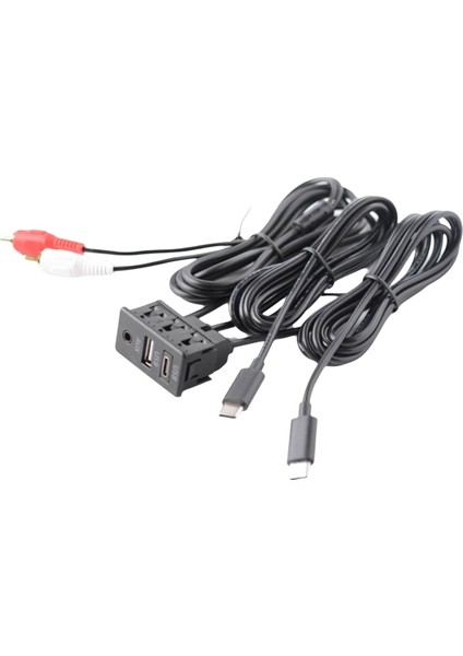 Araba Android Navigasyon Makinesi Aux Panel Tip-C+Rca Girişi Çift Usb+Aux Arayüz Paneli Uzantı Kablosu Adaptör Paneli (Yurt Dışından) modelleri