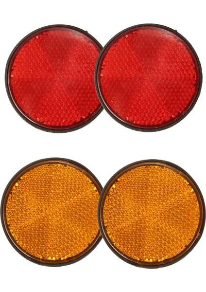 2pcs Yuvarlak Kırmızı Reflektör Motosiklet Için Universal Atv 5.6x0.8cm ve 2 x 2 Inç Yuvarlak Turuncu Reflikörler Evrensel (Yurt Dışından)