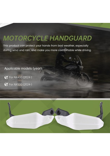 Motosiklet Aksesuarları Handguard El Guard Hafif Kalkanı Koruyucu Ön Cam Honda NX400 NX500 2024 Beyaz (Yurt Dışından) fırsatları