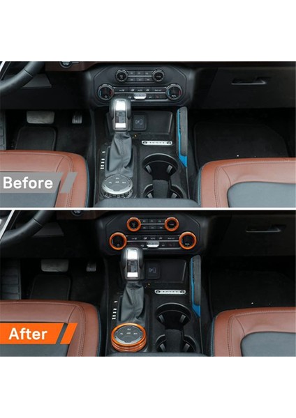 6pcs Klima Radyosu 4WD Far Düğmesi Yüzüğü Klima Kontrol Anahtarı Dekoratif Halka Trim Ford Bronco Için 21-23 (Yurt Dışından) modelleri