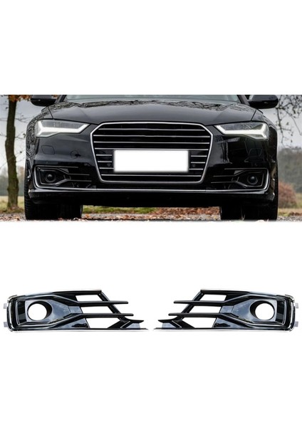 Ön Sis Fark Çerçeve Sis Lambası Izgara Kapağı Audi A6L C7 2016-2018 4G0807647A 4G0807648A (Yurt Dışından) modelleri