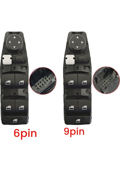61319208109 Sol Sürücü Tarafı 9 Pin Pencere Regülatör Anahtarı Güç Penceresi Anahtar Düğmesi Bmw 3 Serisi F30 F35 2012-2019 (Yurt Dışından) modelleri