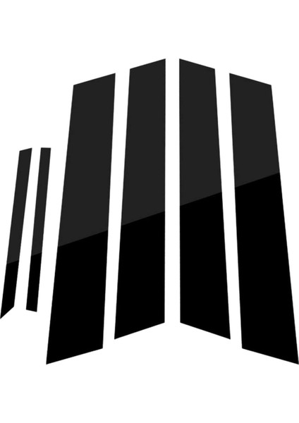 6pcs Pencere Direği Yazıları Kapak, Honda Civic 2006-2011 Yan Kapı Paneli Kaplamaları, Parlak Siyah (Yurt Dışından)