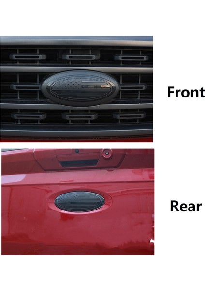 Ford Için Ön Izgara Arka Bagaj Kapısı Amblemi, 9.5 Inç Abd Bayrağı Amblem Logosu F150 Mustang Bronco, Abs Black (Yurt Dışından) indirimleri