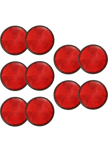 10 Adet Yuvarlak Kırmızı Reflektör Motosiklet Atv Için Evrensel 5.6 x 0.8cm (Yurt Dışından)