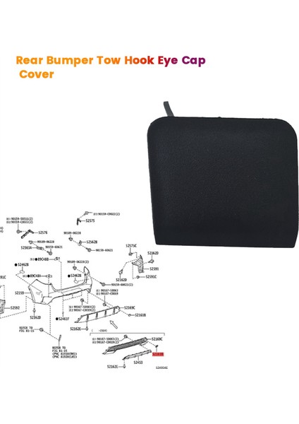 Toyota Corolla Le 2019-2022 52161-02170/52161-12050 Römork Kapağı Için Araba Arka Tampon Çekme Kanca Göz Kapağı Kapağı (Yurt Dışından) fiyatları