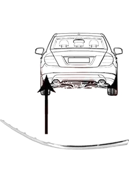 A2078852221 Sağ Arka Tampon Dekoratif Trim Şeridi Mercedes C207 E200 E220 E250 E350 (Yurt Dışından) modelleri