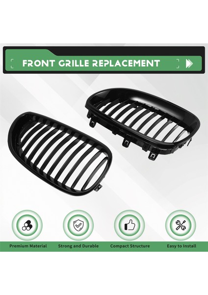 E60 Izgara Ön Böbrek Spor Grilles Bmw E60 E61 5 Serisi M5 525I 525XI 528I 528XI 530I 530I 2003-2009 (Gloss Black) (Yurt Dışından) fırsatları