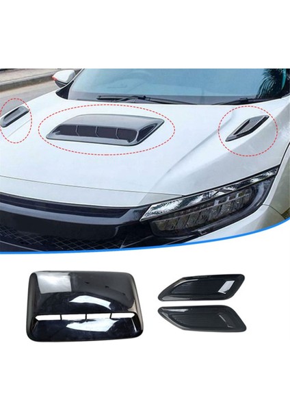 Araba Hava Akışı Alım Kaputu Kepçe Havalandırma Havalandırma Bonnet Dekor Kapak Merkezi Yan Hava Outlet Hood Otomatik Dış Aksesuarlar Evrensel B (Yurt Dışından) indirimleri