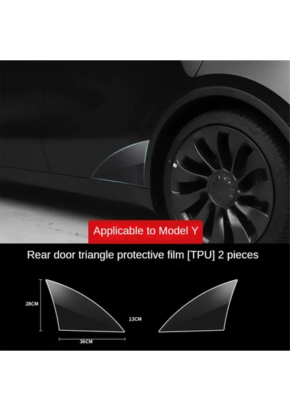 Tesla Model Y Arka Kapı Üçgeni Koruyucu Film Araba Arka Kapı Köşesi Kıta Karşıtı Dekoratif Çıkartma (Yurt Dışından) modelleri