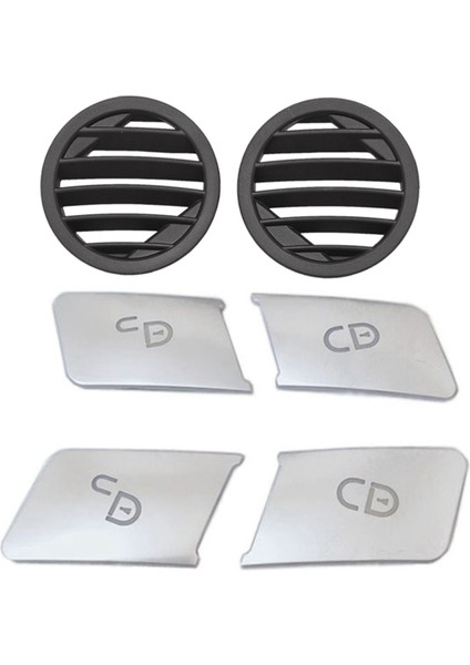 2 Set Araç Aksesuarları: 1 Set Sol ve Sağ Dash A/c Hava Havalandırma Izgaraları ve 1 Set Kapı Kilidi Kilidi Açma Düğmeleri Dekorasyon Kapağı (Yurt Dışından)