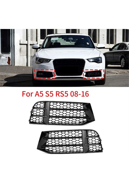 1 Çift Sis Izgarası Petek Petek Örtüsü Audi A5 S5 Rs5 08-16 Dekoratif Modifikasyon Parçaları Için (Yurt Dışından)