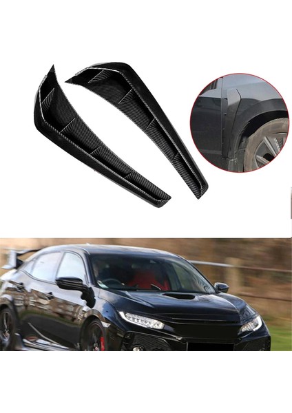 Karbon Fiber Ön Çamurluk Yan Spoyler Havalandırma Hava Kanadı Kapak Trimi Honda Civic 10TH 2016-2019 (Yurt Dışından) fiyatları