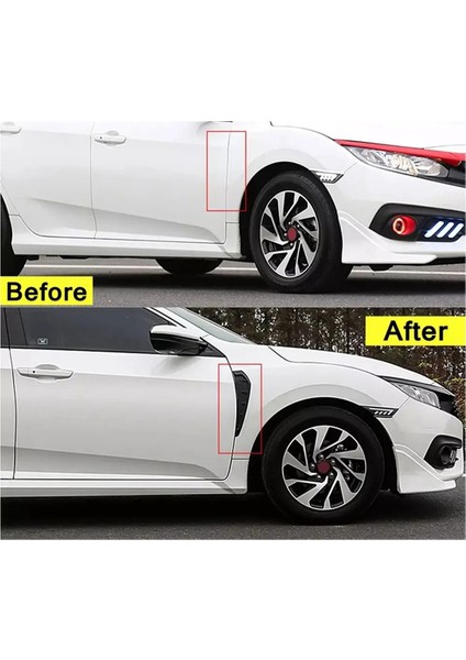 Karbon Fiber Ön Çamurluk Yan Spoyler Havalandırma Hava Kanadı Kapak Trimi Honda Civic 10TH 2016-2019 (Yurt Dışından) indirimleri
