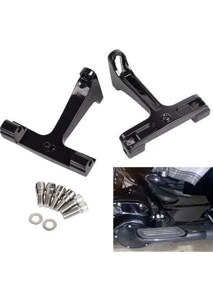 Harley Street Glide Road King Flhr Için Siyah Yolcu Döşeme Dağı Montaj Braketi (Yurt Dışından) indirimleri