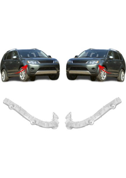 4x Ön Sol ve Sağ Tampon Mitsubishi Outlander Için Üst Braket 2007 2008 2009 6400A587 6400A588 (Yurt Dışından) modelleri