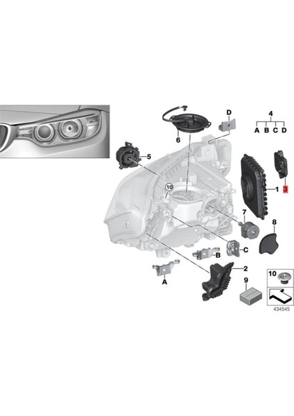 63117419615 Küçük LED Modül Bmw Için Sarı Işık Kaynağı Bmw F30 F31 F35 Lcı 2014-2019 Angel Eye Drl Çalışma Işık Modülü (Yurt Dışından)