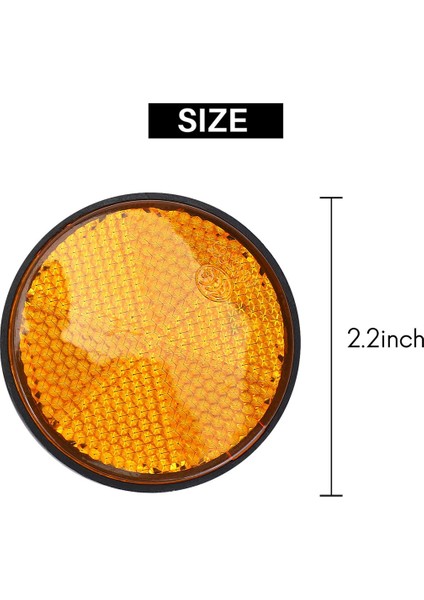 6pcs 2 Inç Yuvarlak Turuncu Reflektör Motosiklet Atv Kir Bisikleti Için Evrensel (Yurt Dışından)