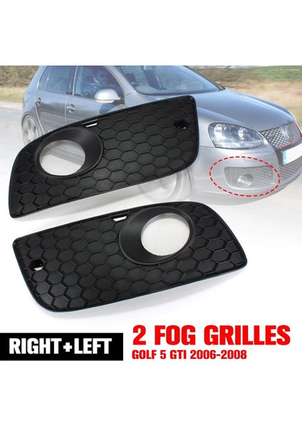 Ön Sol + Sağ Tampon Alt Izgara Sisli Izgara Kapağı Mk5 Golf Için 2006-2008 (Yurt Dışından) fiyatları