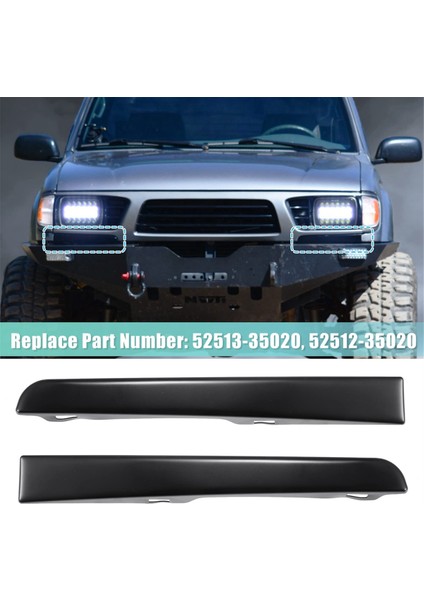 1 Çift Far Alt Trim Tampon Grille Dolgu Trim 52513-35020 52512-35020 Toyota Tacoma Için 4WD 1995-1997 Otomatik Parçalar (Yurt Dışından)