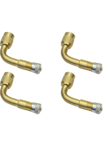 4x Motosiklet Araç Lastik Valfi Uzatma Adaptörü - 90 Derece Eğrisi (Yurt Dışından)