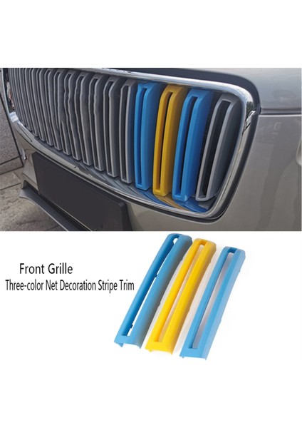 Ön Izgara Üç Renkli Net Dekorasyon Şerit Ağı Çıkarmaları Volvo XC90 2015-2019 Için Center Grille Kapak Döşeme (Yurt Dışından) fiyatları