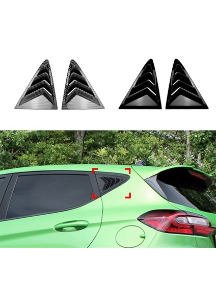 Araba Arka Üçgen Pencere Panjur Panjurları Panjurlar Ford Fiesta Mk8 2018+ Parlak Siyah Için Kapak Kaplama (Yurt Dışından) fırsatları