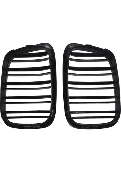 Parlak Siyah Ön Kaput Böbrek Grille Izgara Bmw E39 5 Serisi Için Çift Çizgi 525 528 1995-2004 51137005837 51137005838 (Yurt Dışından)