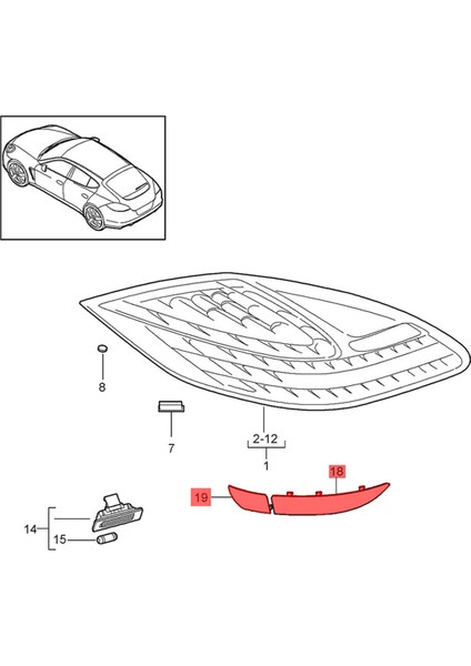 Porsche Panamera Için 2014-2016 Sol ve Sağ Arka Tampon Iç Dış Reflektör Paneli 97063148701,9706314801,97063148901 (Yurt Dışından) fırsatları