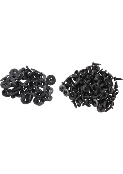 80 Pcs Plastik Perçin: 50 Pcs 6mm Plastik Itme Tipi Perçinli Tampon Pimi Klipler ve 30 Pcs Plastik Parçalar 8 mm Kara Delik (Yurt Dışından)