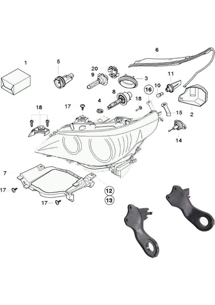 2 Çift Araç Aksesuarları: 1 Çift Ön Sol Sağ Tampon Kılavuzu Destek Braketi ve 1 Çift Halojen Far Parantez (Yurt Dışından) indirimleri