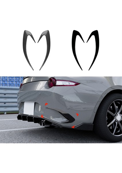 Arka Tampon Yan Hava Havalandırma Trims Mazda Mx-5 Miata Nd 2016-2025 Boot Spoiler Splitter Canard Black (Yurt Dışından) fırsatları