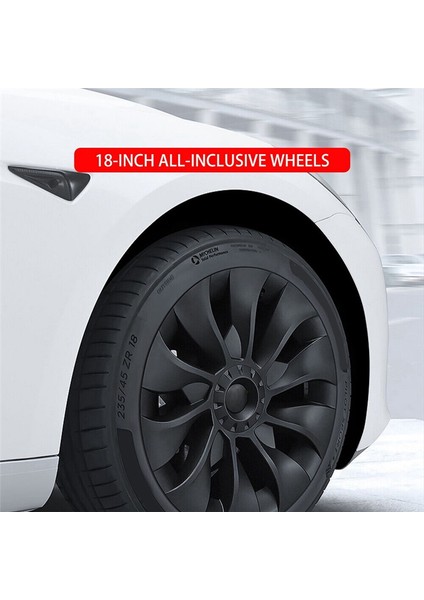 Model 3 Tekerlek Kapağı 18 Inç, Hub Kapağı Tesla Için Tam Kapak Yedek Aksesuarları Model 3 - Mat Siyah (Sol) (Yurt Dışından) modelleri