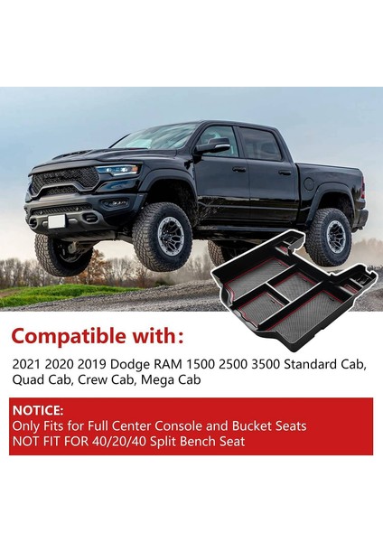 2021 2020 2019 Için Merkez Konsol Organizatörü Dodge Ram 1500 2500 3500 Kol Dayama Depolama Kutusu Tepsi Aksesuarları Ekleme, Kırmızı (Yurt Dışından) indirimleri