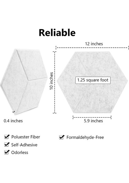 Kendi Kendine Yapışkanlı 12 Pack Akustik Paneller, 12X10.2X0.4INCH Ses Geçirmez Köpük Panelleri, Duvarlar Için Ses Emici Karo Gri (Yurt Dışından) modelleri