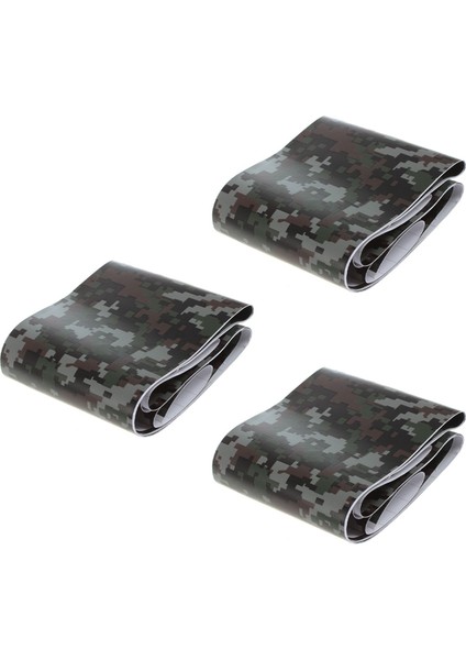 3 Rulo Karbon Fiber Motosiklet Pvc Vinil Ordu Sticker Camo Woodland Kamuflaj Etiketi Siyah Dijital Kamuflaj 152X10CM (Yurt Dışından)