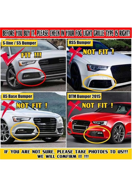 Sis Işık Grilles Kapak Audi A5 S -Line S5 2013 - 2017 8T0807681K 8T0807682K Için Ön Tampon Izgarası (Yurt Dışından) modelleri