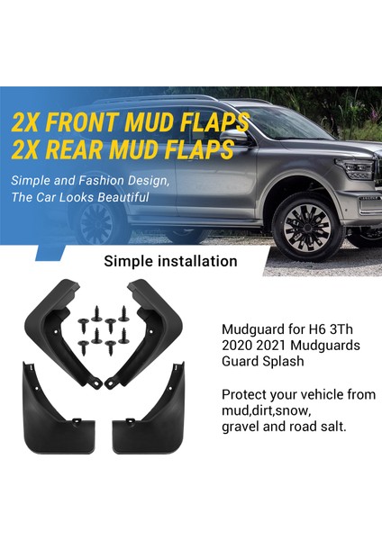 Büyük Duvar Için Çamurlu Gwm Haval H6 3th 2020 2021 Çamurluk Çamur Çamur Flap Guard Sıçrama (Yurt Dışından) indirimleri