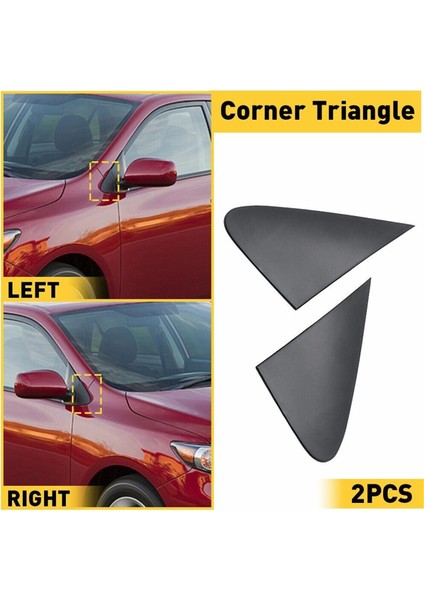 1paır Toyota Corolla Için Ön Sütun Üçgen Plakası 08-13 60118-12010 60117-12010 Kapı Görünümü Ayna Köşesi Trim Kapak (Yurt Dışından)