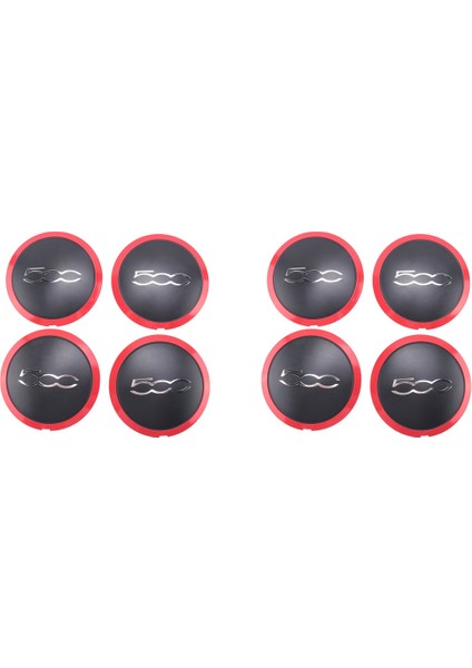 8pcs Fiat Için 133MM Hubcap 500 Tekerlek Merkezi Hub Kapakları Amblem Etiketi 68078419AC 68078421AC 51884863 Kırmızı (Yurt Dışından)